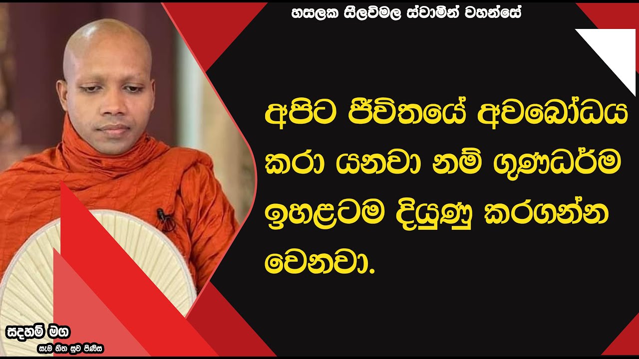 ජීවිතයේ අවබෝධය කරා යනවා නම් ගුණධර්ම ඉහළටම දියුණු කරගන්න වෙනවා.2403Ven Hasalaka Seelawimala Thero