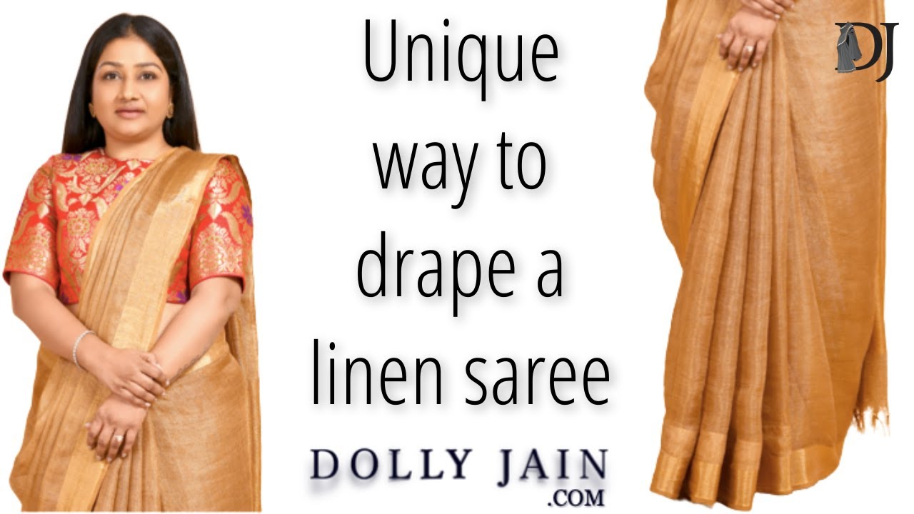 Уникальный способ драпировки льняного сари | Dolly Jain Saree Draping