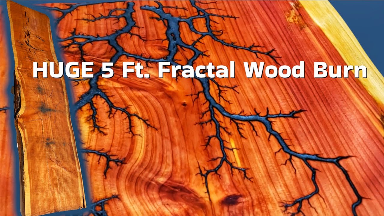HUGE Fractal Wood Burn on 5Ft. Red Cedar Slab