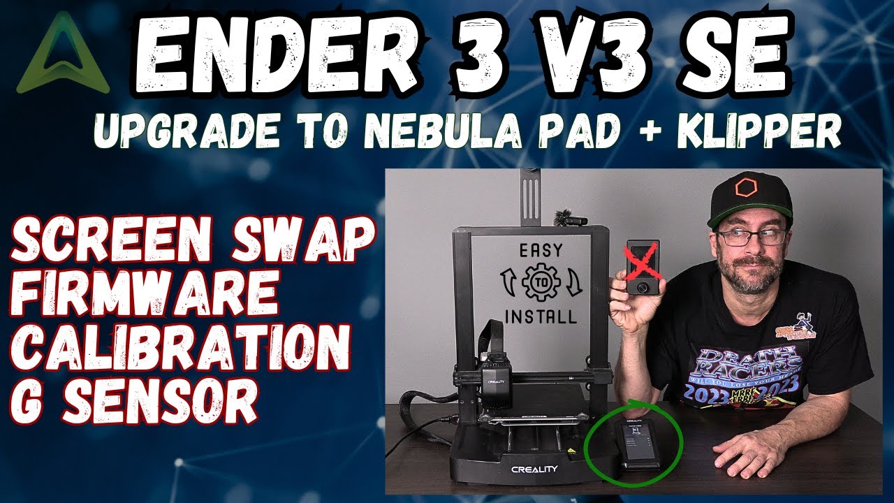 How to Install NEBULA PAD on Ender 3 V3 SE - Screen, Firmware, G Sensor. Creality 3D Printer