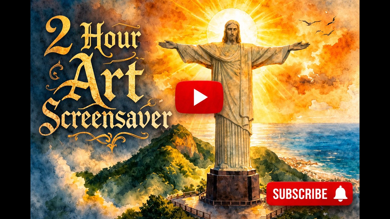 Christ the Redeemer Watercolour Painting | Wall Art for TV | 2 Hour Screensaver