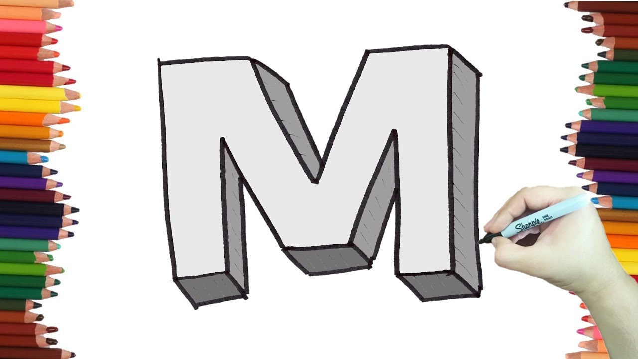 Como dibujar la LETRA M en 3D