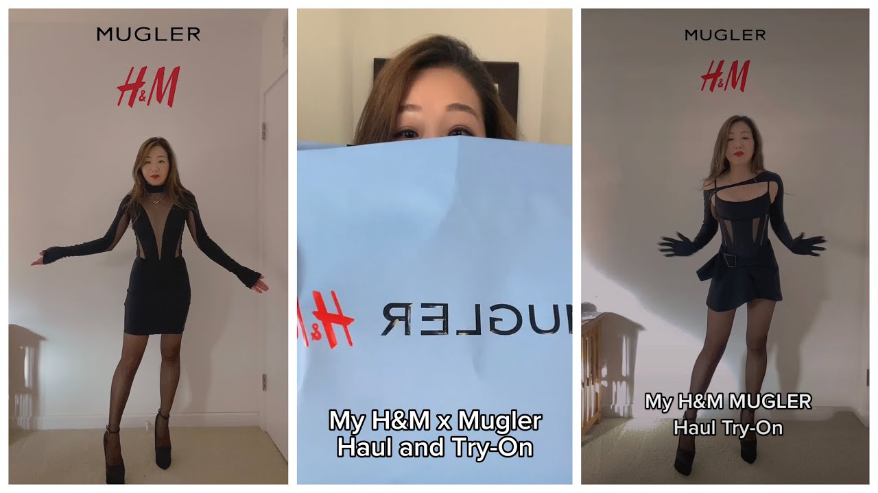 H&M x Mugler haul unboxing and try-on