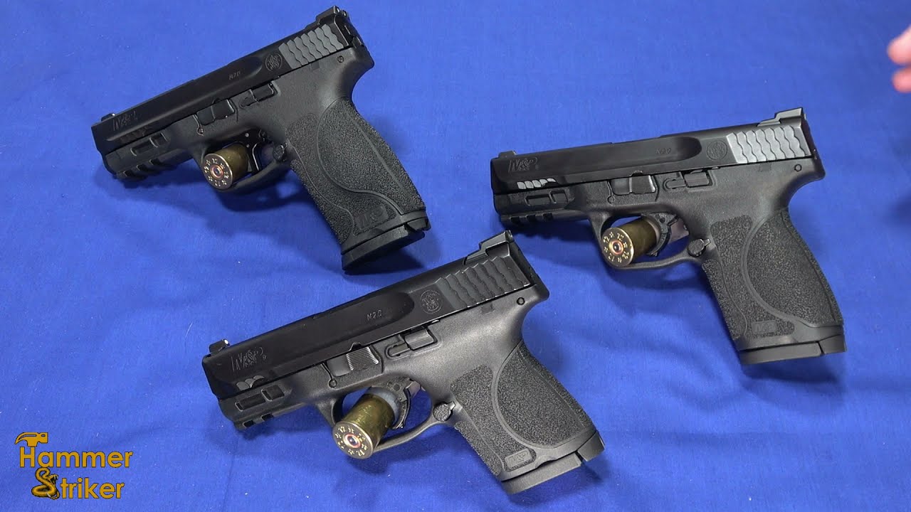 Сравнение размеров Smith & Wesson M&P: полноразмерный, компактный и субкомпактный