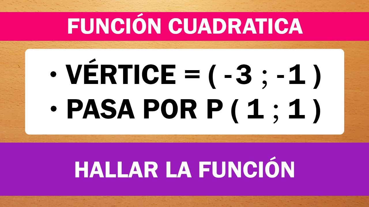 HALLAR FUNCIÓN CUADRÁTICA | Datos: VÉRTICE y PUNTO