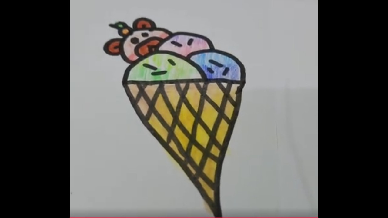 Con vẽ kem ốc quế Capybara