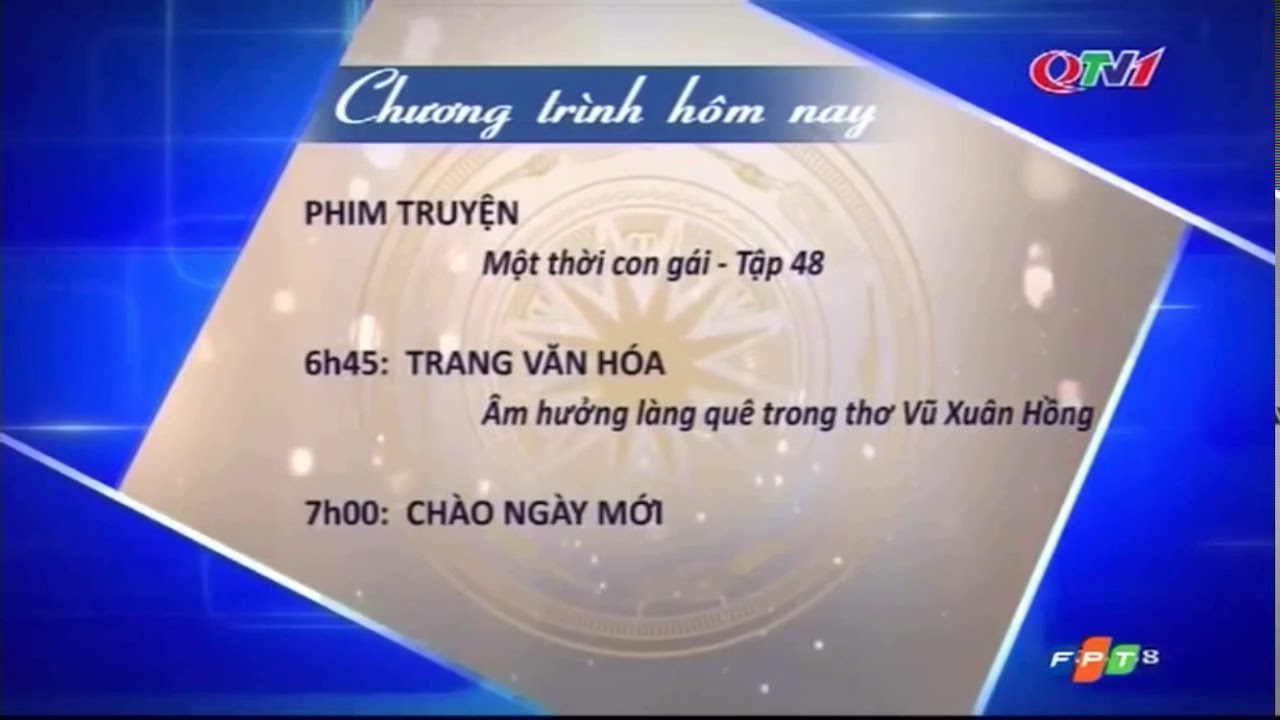 QTV1 Quảng Ninh ident 2017 - 2018 - H&igrave;nh hiệu, GTCT 6h - 24h (05h57, 11/3/2017).