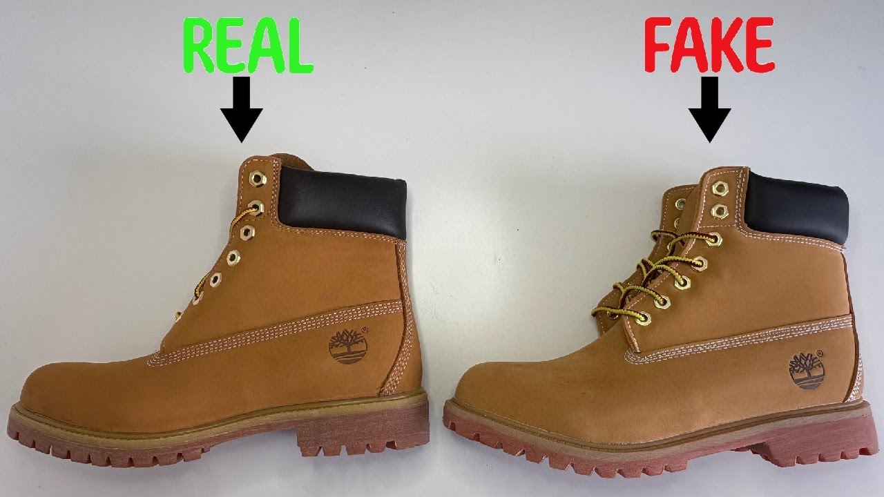 REAL VS. FAKE TIMBERLAND PREMIUM 6 INCH LACE UP WATERPROOF BOOTS COMPARISON