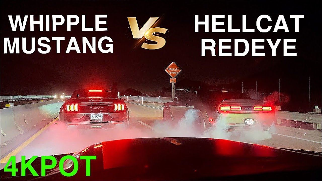 WHIPPLE MUSTANG VS HELLCAT REDEYE 4KPOT #hellcat #mexico #mustang #whipplesupercharger