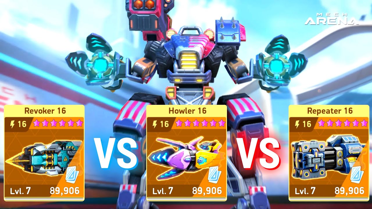 NEW Howler 16 vs Revoker 16 vs Repeater 16 with Onyx - Mech Arena