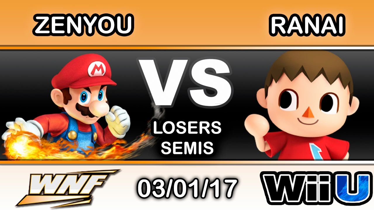 WNF 1.3 - eM | Zenyou (Mario) Vs. Ranai (Villager) Losers Semis - Smash Wii U