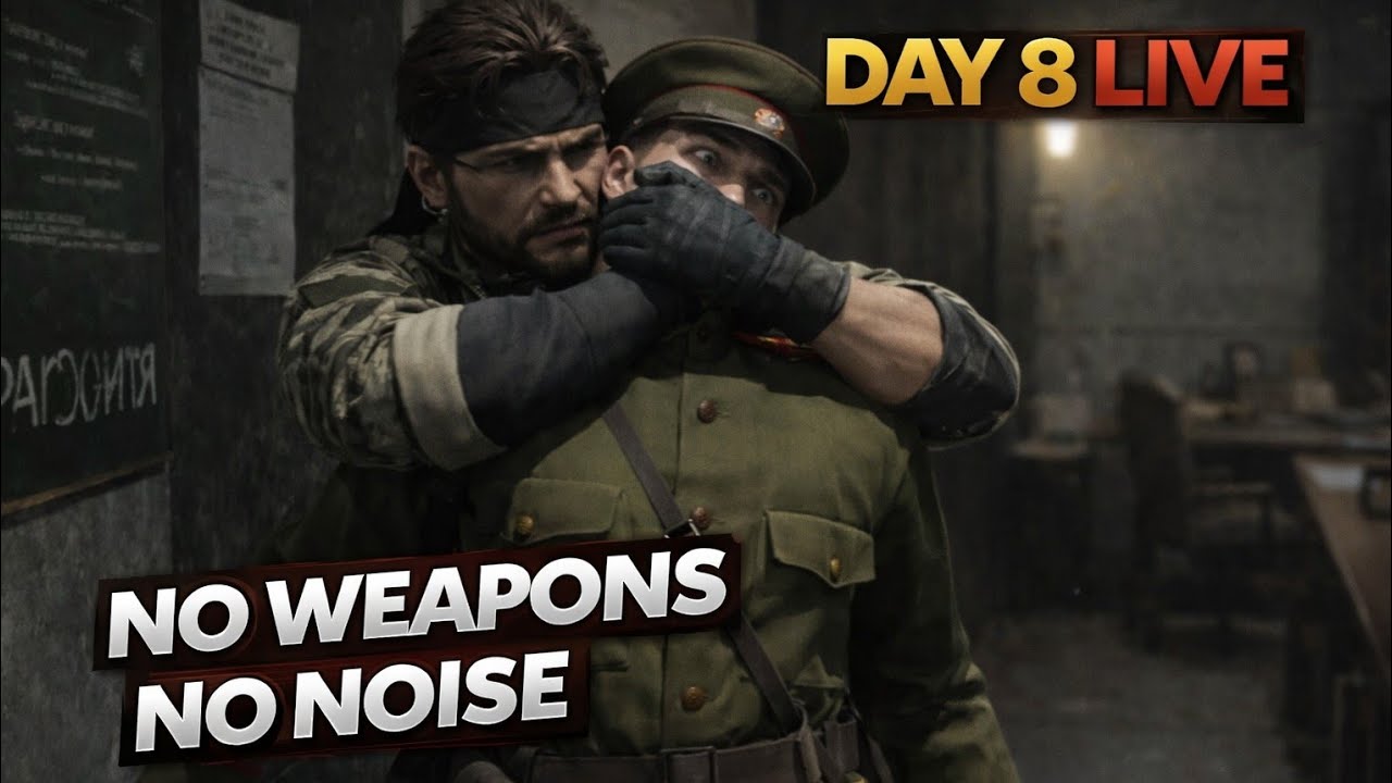🔴 DAY 8 LIVE | No Weapons. No Noise. 🥷Pure Stealth Run | Snake Eater