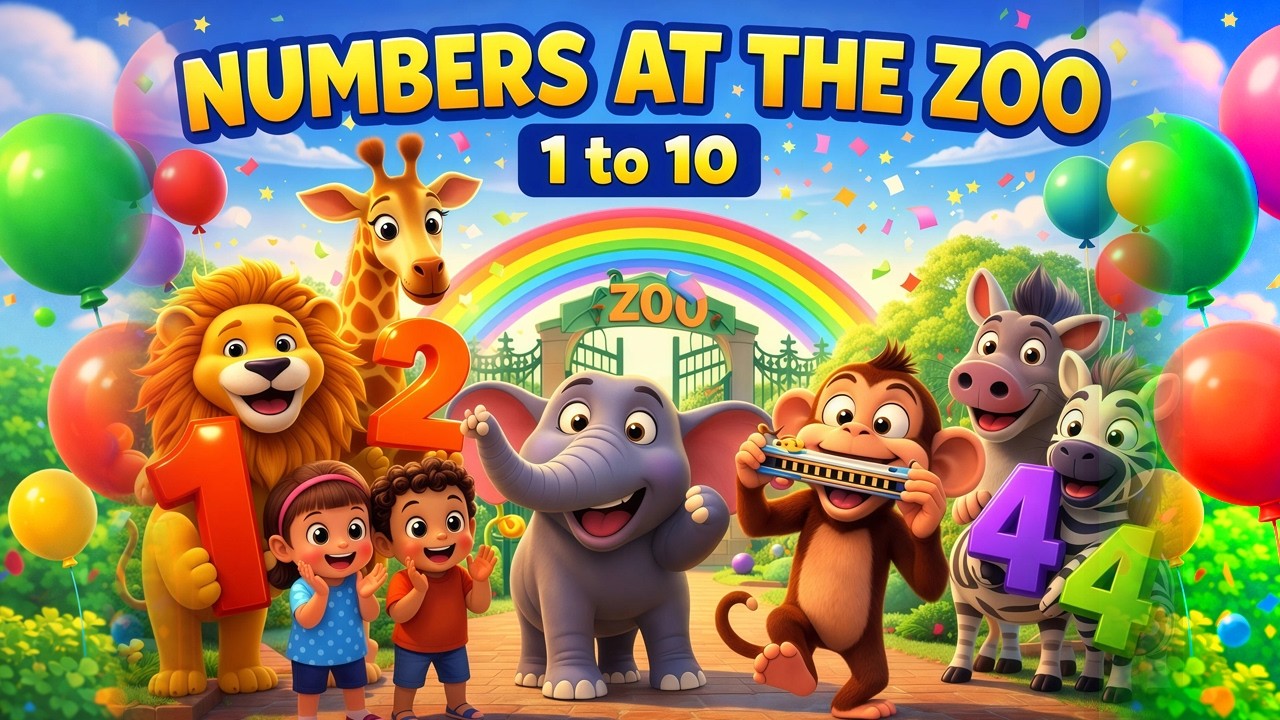 Numbers Go to the Zoo 🦁 | Counting Song 1 to 10 | Kids Learning Numbers | Nursery Rhymes