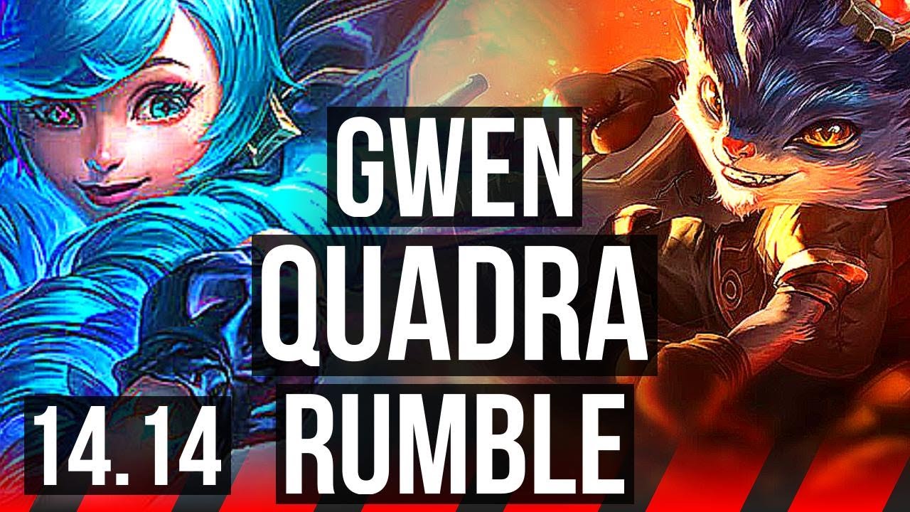 GWEN vs RUMBLE (TOP) | Quadra, 1700+ games, Rank 10 Gwen | VN Challenger | 14.14