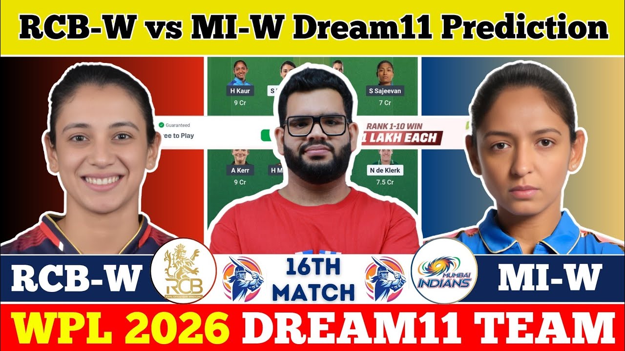 RCB-W vs MI-W Dream11 Prediction |RCB W vs MI W Today Match Prediction| RCB-W vs MI-W Dream11 Team|