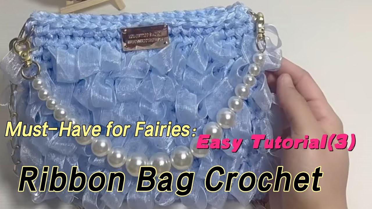 How to crochet Ribbon Bag |Slowly Tutorial step by step #crochettutorial #diybag #crochetpatterns 