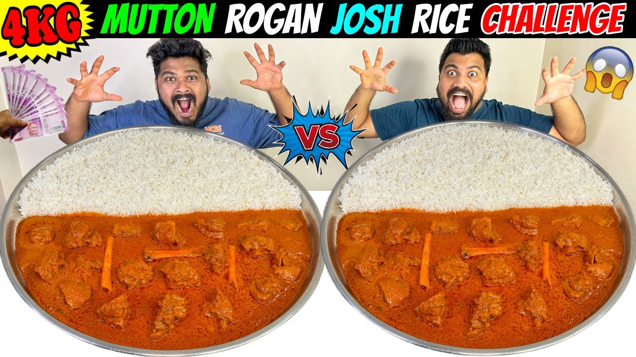 4KG MUTTON ROGAN JOSH RICE EATING CHALLENGE😱 BROTHER vs BROTHER COMPETITION🔥