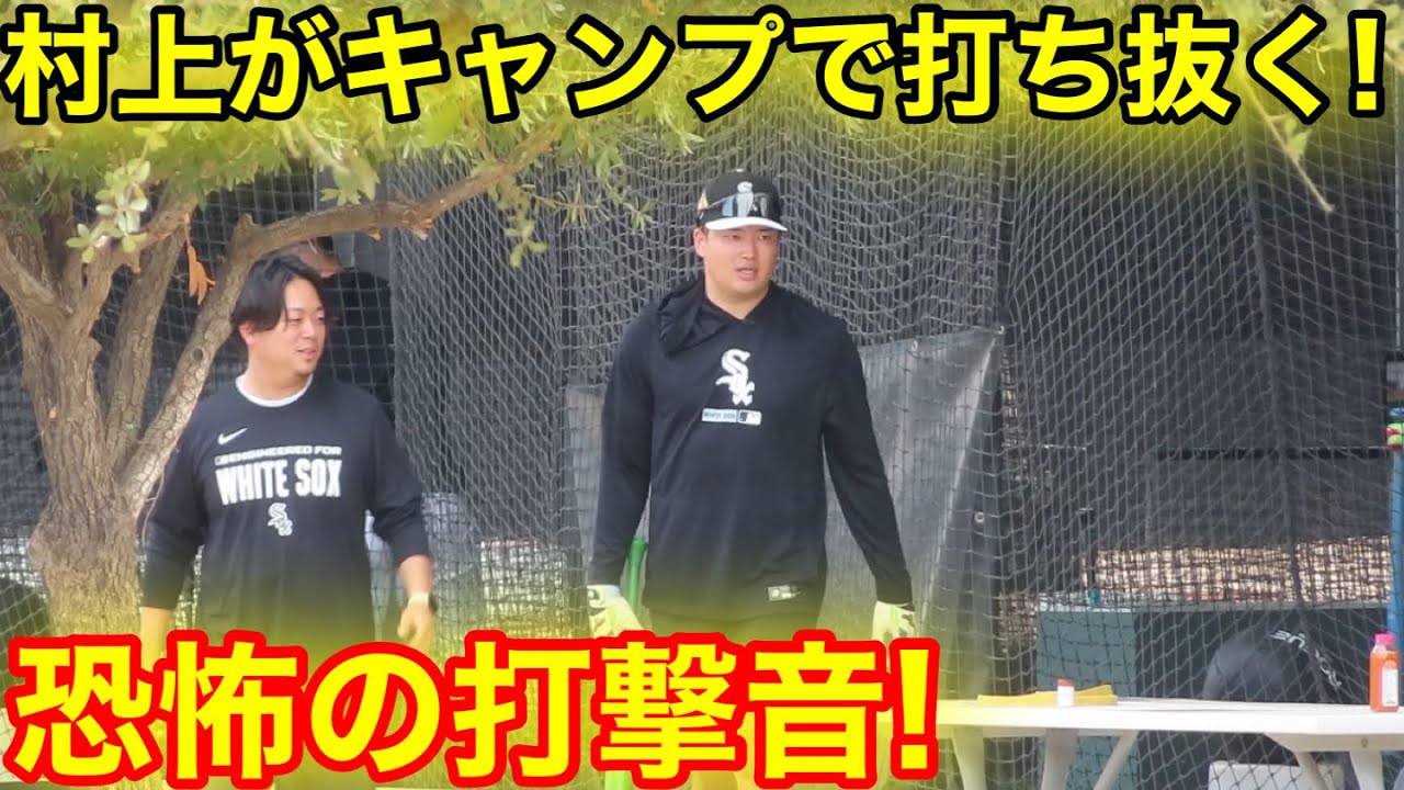 キャンプ地に衝撃！村上が打ち抜いた打撃音がヤバ過ぎる！現地映像