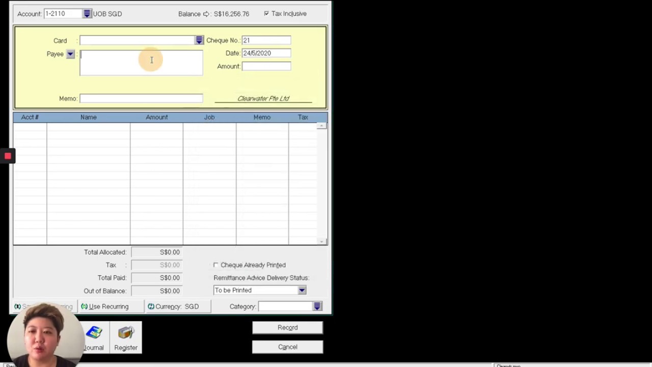 B04 How to Record General Expense with Spend Money in MYOB / ABSS