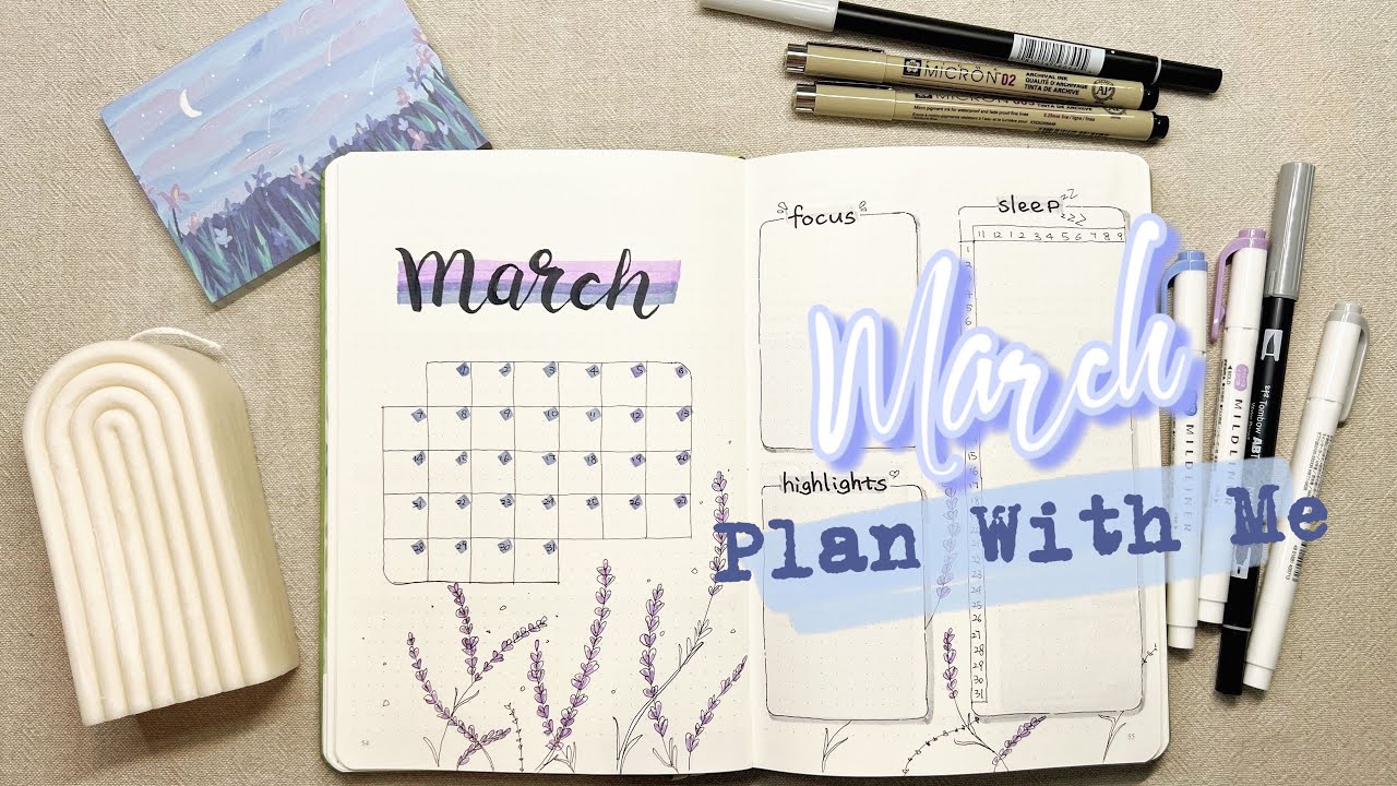 March Plan With Me ✿ Monthly Bullet Journal Set Up ✿ Simple Layout For Beginners