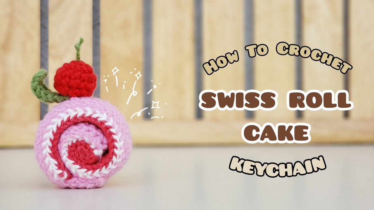 Crochet Swiss Roll Cake Keychain | Amigurumi Tutorial | SpringDay DIY