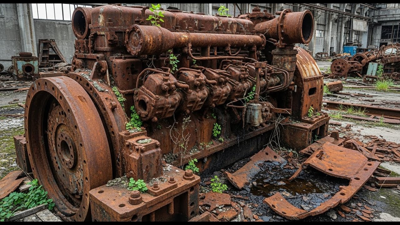 Incredible Transformation &ndash; Rusty Diesel Engine Repaired and Restored