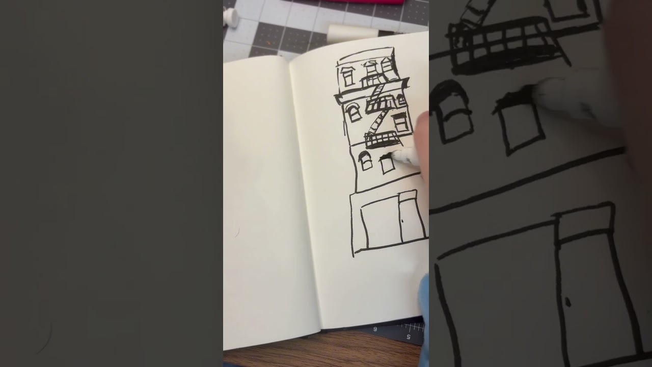 Let’s practice drawing buildings 