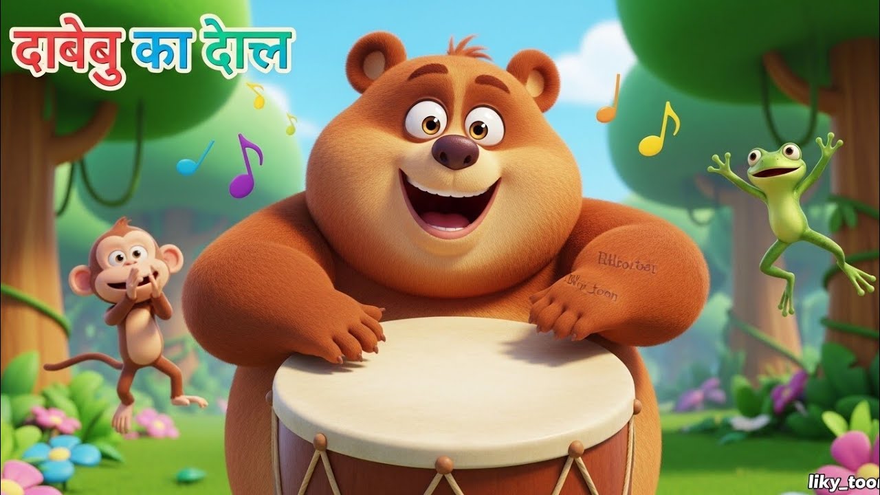 डब्बू ड्रम 🥁🐻 | ढम ढम ढम वाला मज़ेदार कार्टून गीत#lilytoon #rhymes 