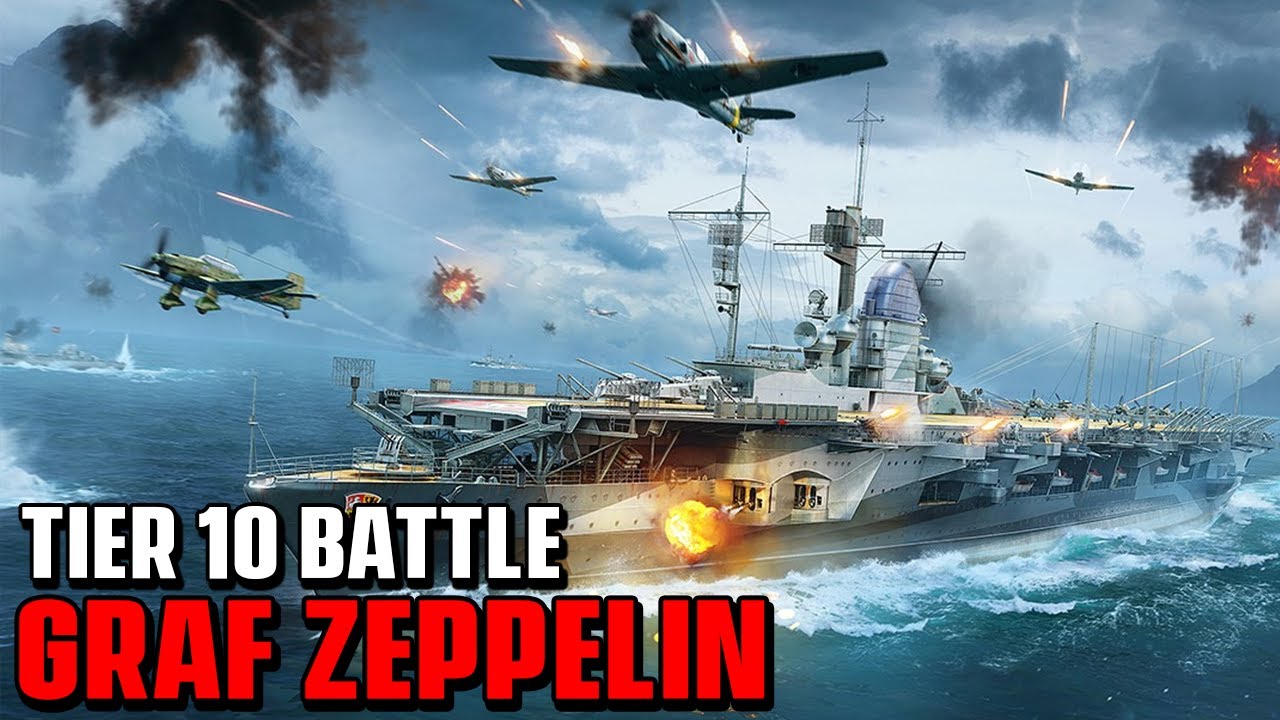 Graf Zeppelin: Short secondary weapon duel with Schlieffen