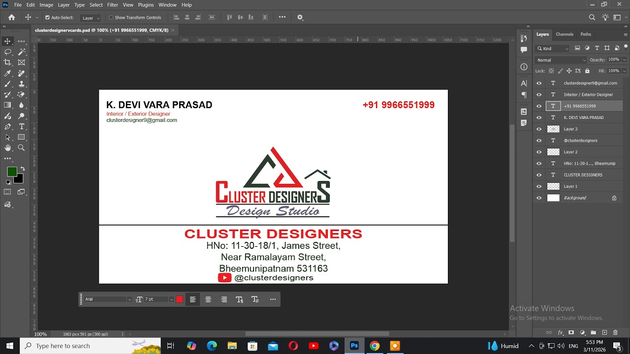 Photoshop Visiting Card Design