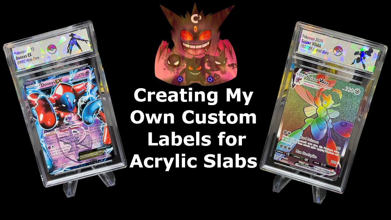Custom DIY Pokémon Card Labels and Slabs made by me, Mo