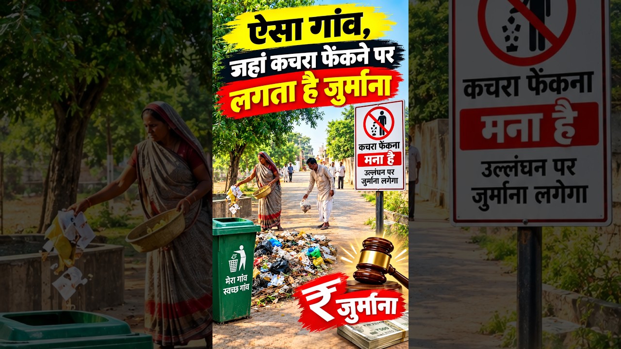 Gujarat के Rajkot का अनोखा गांव, कचरा फेंकने पर लगता है जुर्माना! 🗑️💰 #viralshorts #gujaratnews