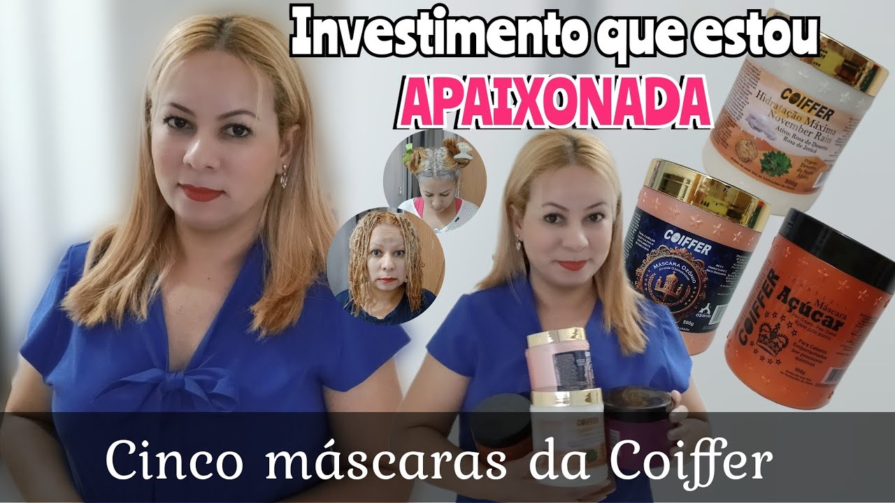 CINCO M&Aacute;SCARAS DA COIFFER PARA FAZER O CABELO DESENVOLVER E PARAR DE QUEBRAR pr&eacute; e p&oacute;s qu&iacute;mica 