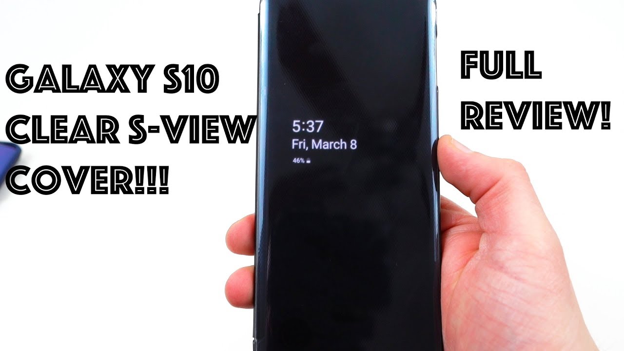 Официальный прозрачный чехол-книжка Samsung S-View для Galaxy S10