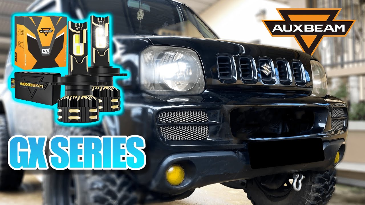Установка светодиодных ламп вспомогательного фар Auxbeam в Jimny