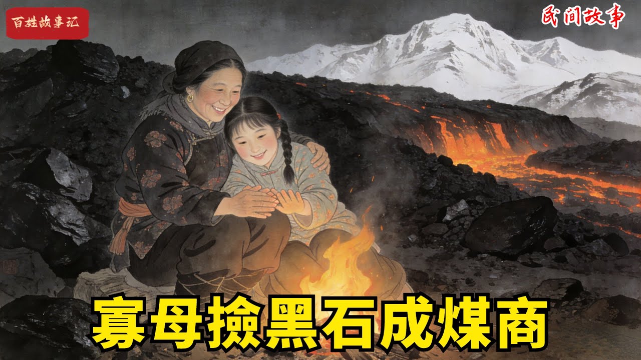 婆家斷炊前把母女趕去寸草不生的荒山，三歲女兒雪中撿黑石玩，寡母引火取暖時，黑石竟熊熊自燃，意外發現千年煤脈，惡婆婆一家得知悔瘋了#故事頻道 #民間故事#有聲書 #睡前故事#中國文化#故事分享