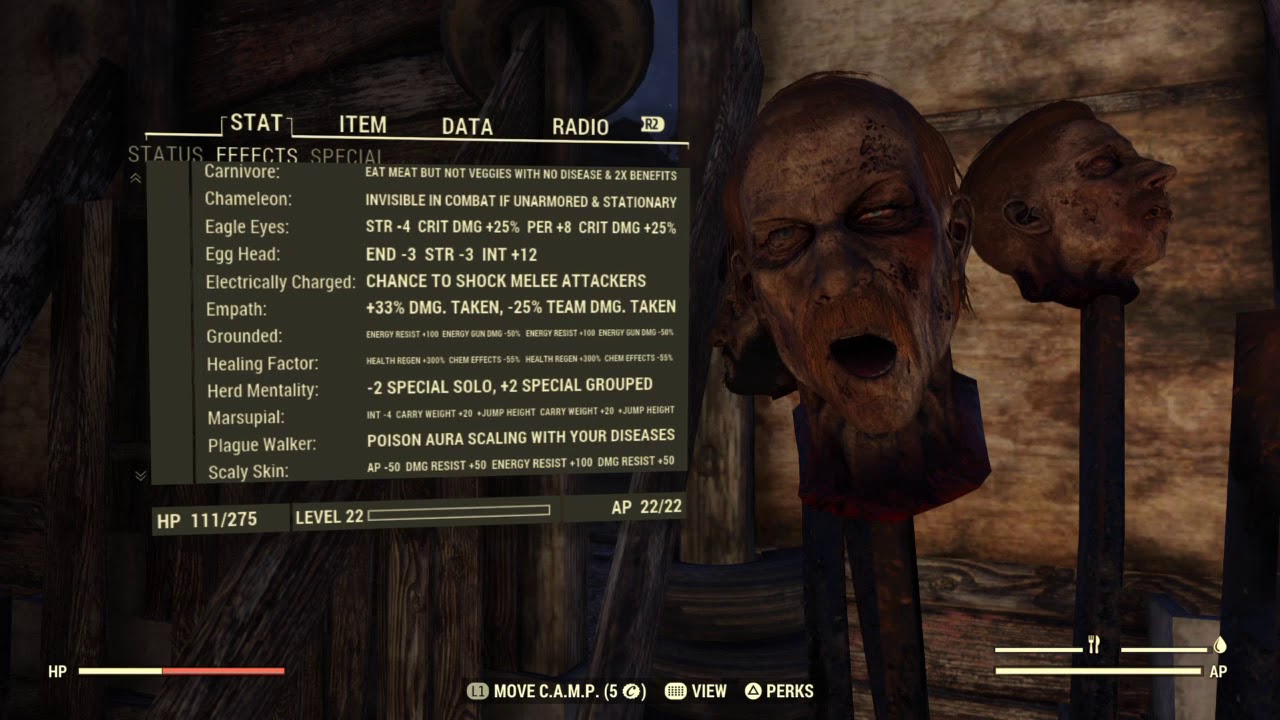 Fallout 76 Mutations List of Max Mutations