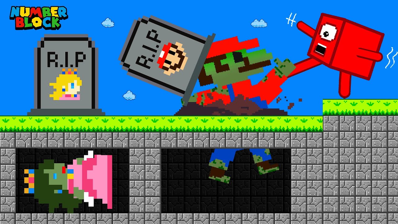 R.I.P Mario Peach mix level up - Numberblocks Sad Story | Game Animation