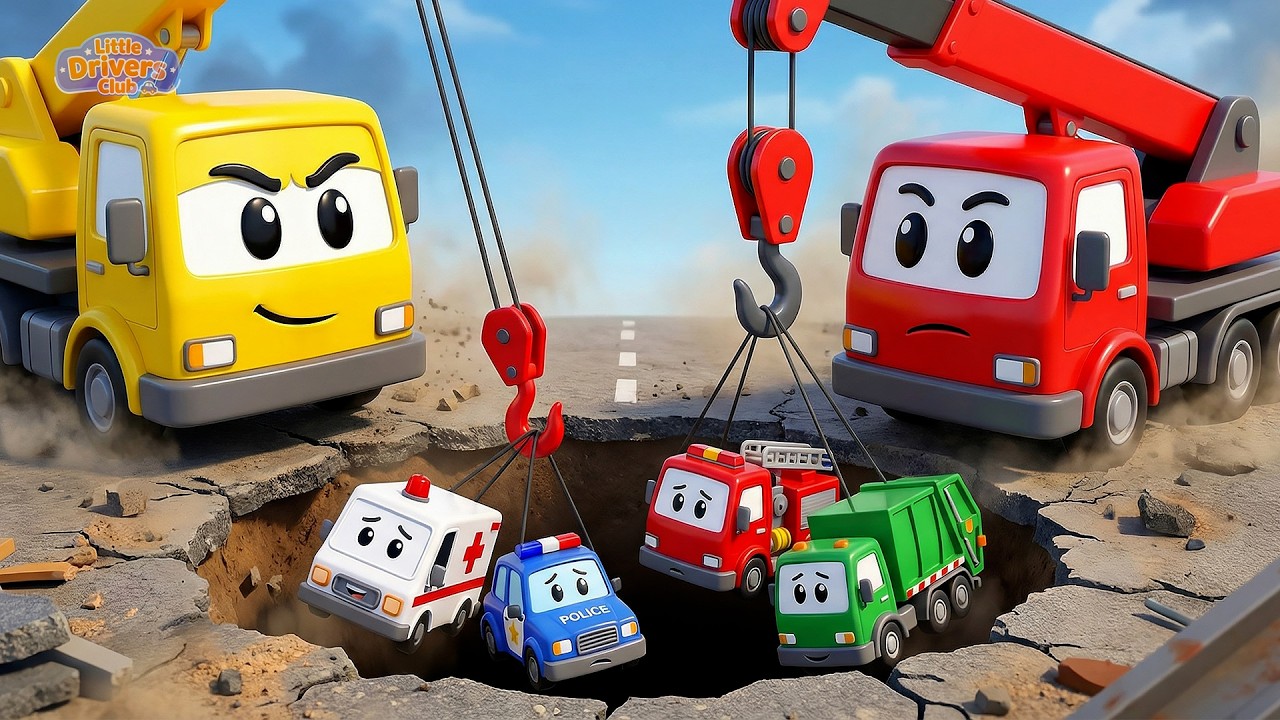 Help! Car Rescue Song  Brave Rescue Team to the Rescue  Kids Vehicle Song & 3D Nursery Rhyme