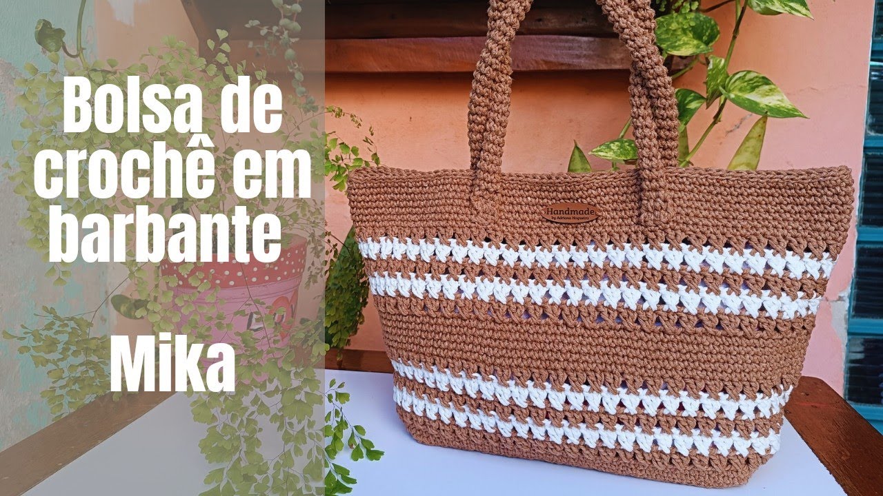 Bolsa de croche Mika em barbante muito fácil de fazer