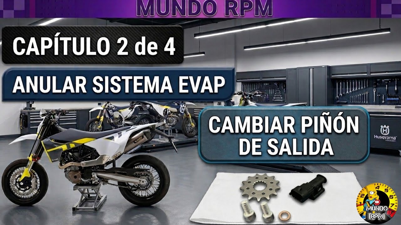 Capitulo 2- 4 .Anulación del sistema Evap.+ cambio de piñón de salida . HUSQVARNA 701. 690 instalar