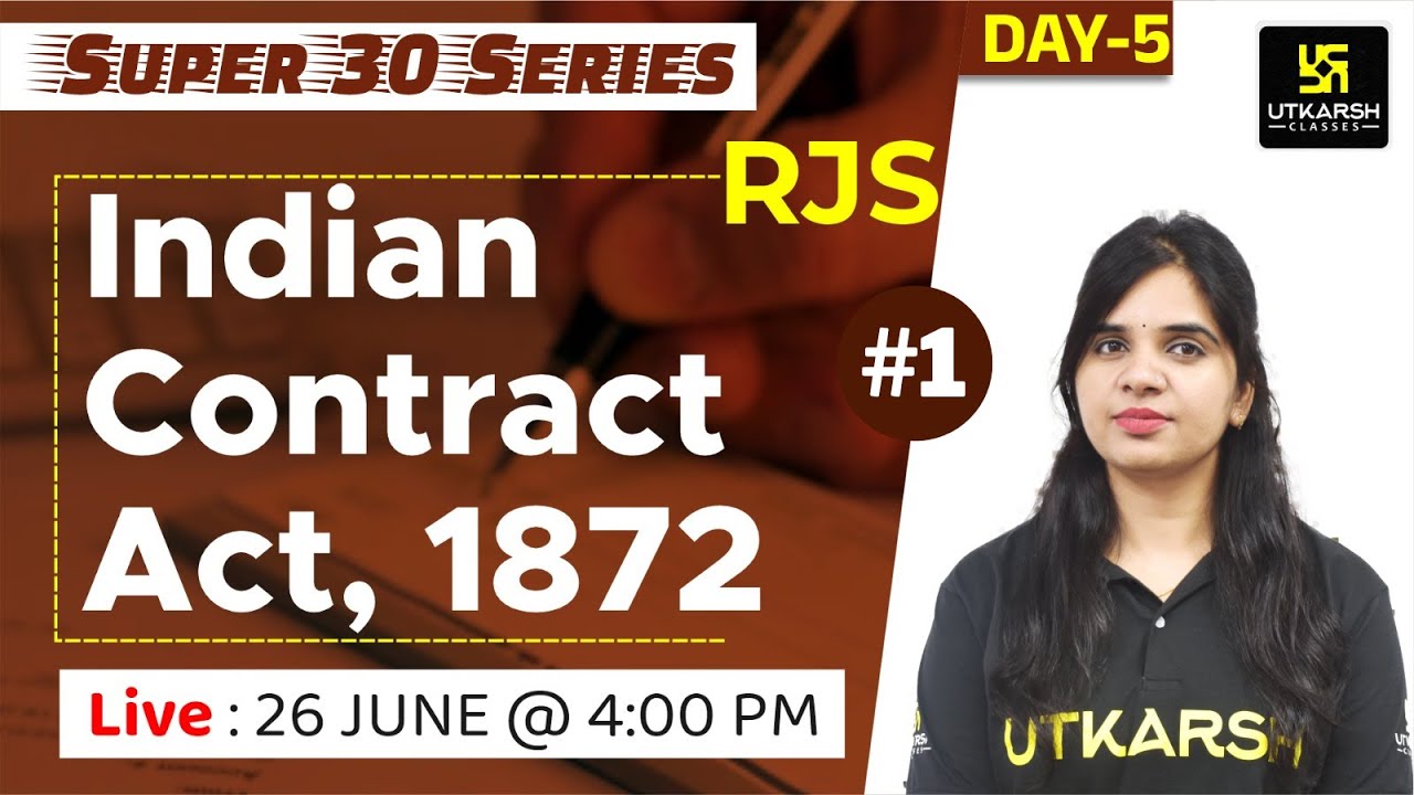 Indian Contract Act Part-1 | RJS | Judiciary Exams | Super 30 By Rekha Mam
