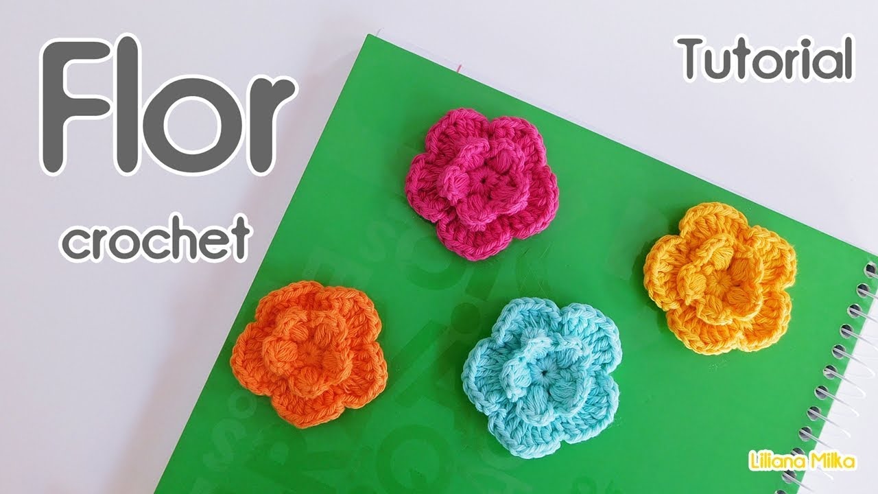 Flor tejida a crochet ganchillo paso a paso. Fácil y rápido. Principiantes