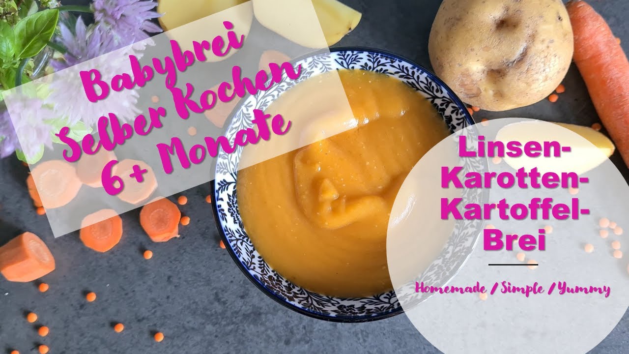 Babybrei - Linsen-Karotten-Kartoffel-Brei f&uuml;r 6+ Monate Alte Babys / Reichhaltiger Mittagsbrei