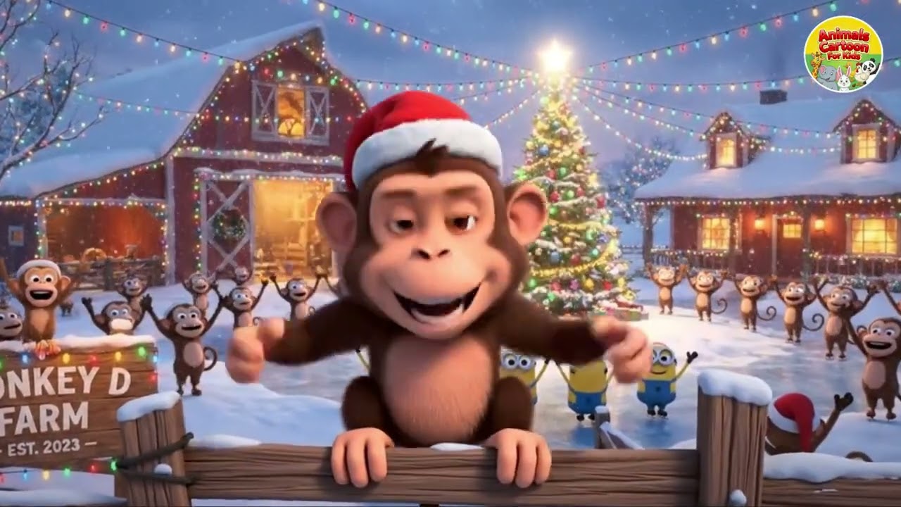 Monkey Cartoon Funny Christmas: A Magical Farm | Learning with Monkeys & Minions at Monkey D Farm