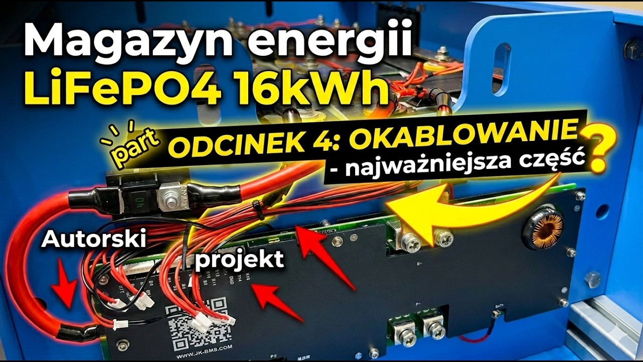 Budowa własnego magazynu energii LifePO4 16 kWh. Część 4 - okablowanie magazynu