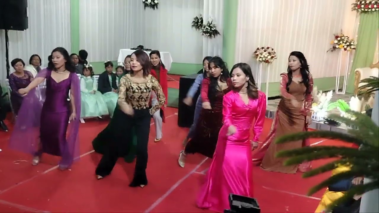 Wedding at Sohra, Mebanjop Wankhar & Marissa Wahlang. Dance from the Groom side. 10th Feb 2023