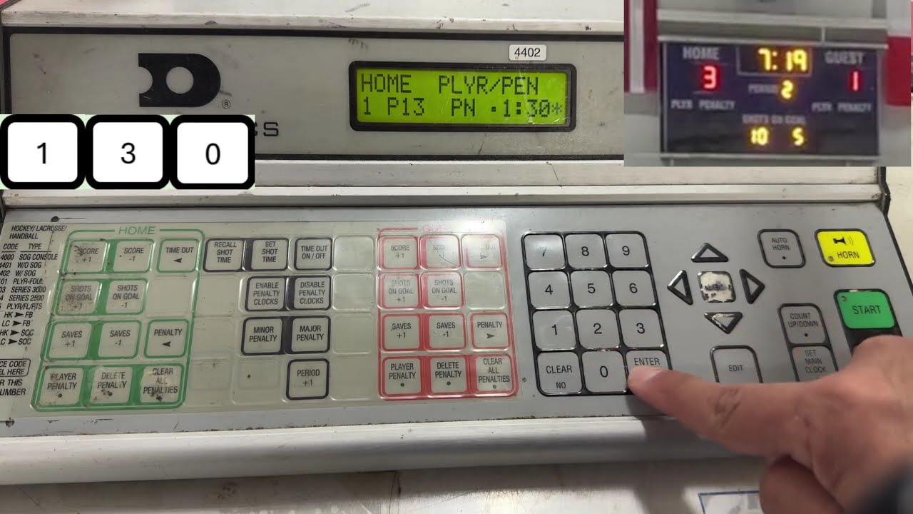 Scoreboard (Daktronic 5000) for Ice Hockey - Recording penalties