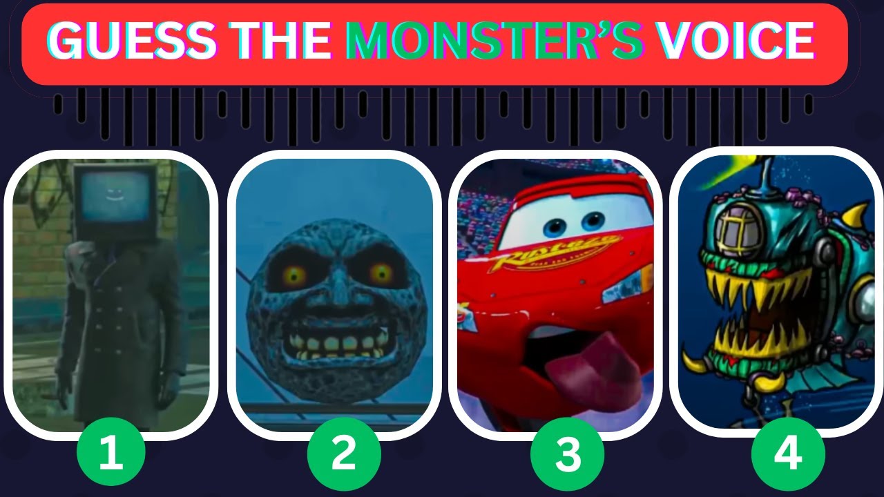 IMPOSSIBLE Guess the MONSTER'S VOICE | MCQEEN, SCARY MOON, CAMERAMAN, Wubbox
