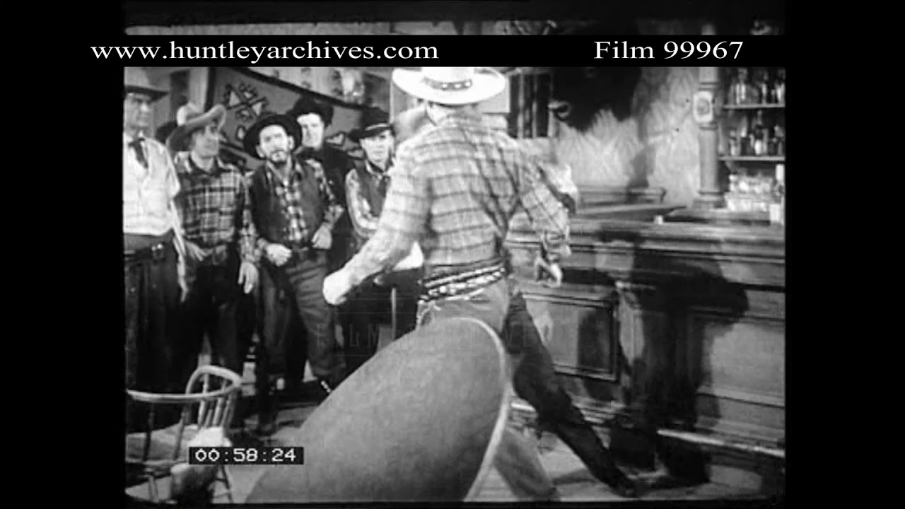 Fist Fighting in a Western Saloon.  Archive film 99967